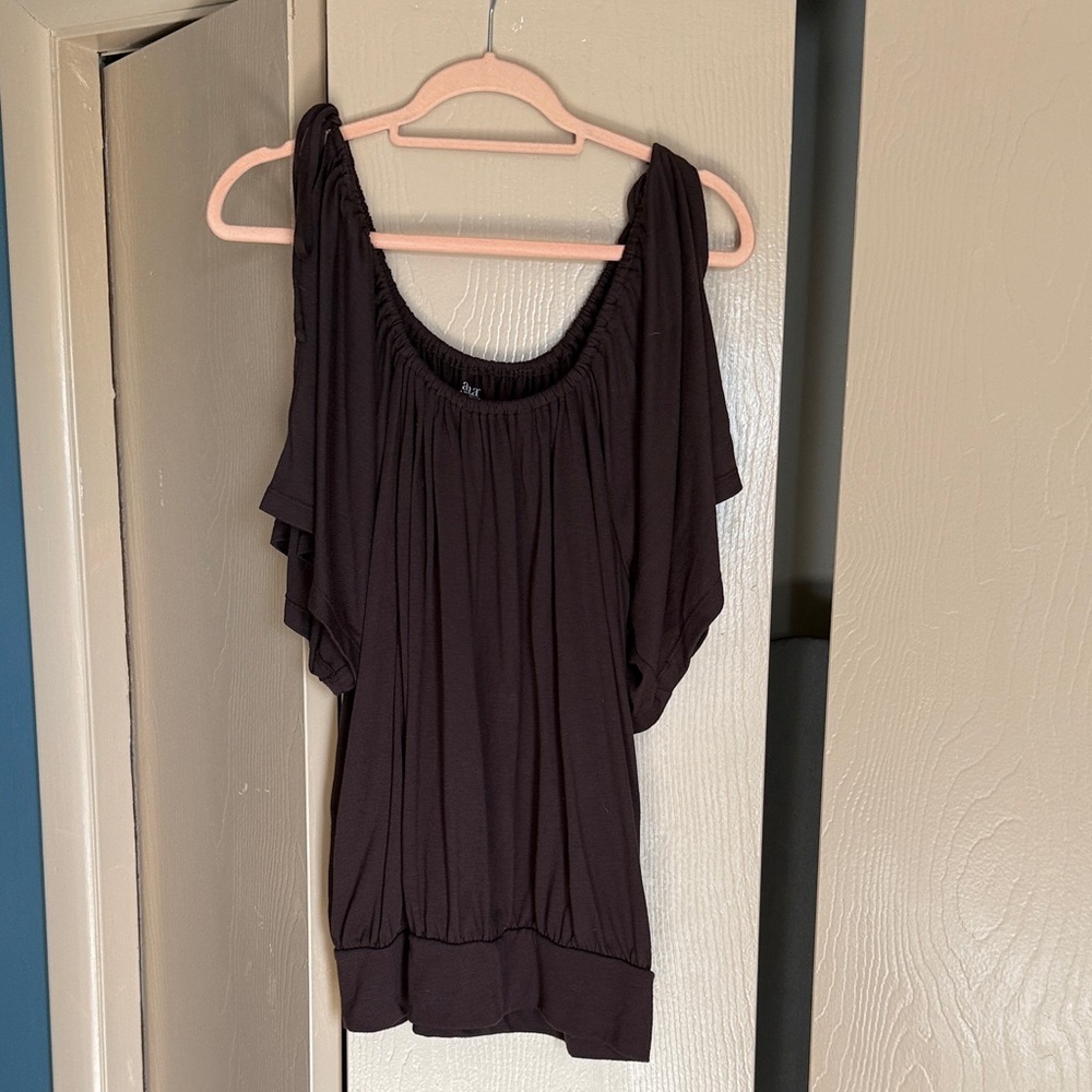 a.n.a Brown Off-Shoulder Blouse